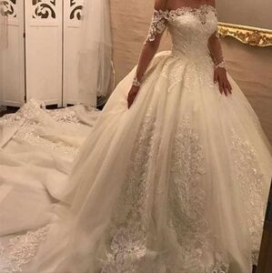 White cathedral style wedding dress